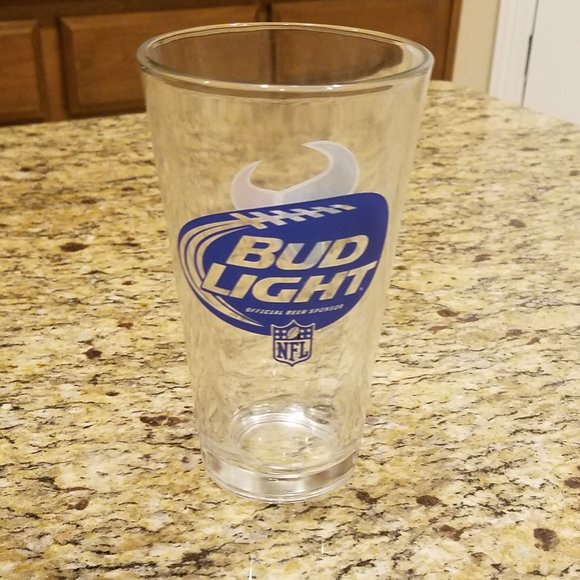 Two BudLight Houston and Houston Texans NFL 16 oz Pint Beer Glasses - Picture 5 of 5